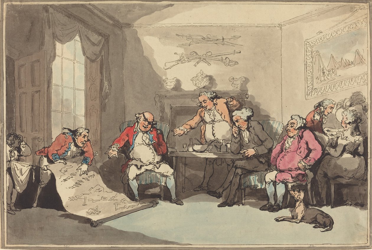 Setkání milice, pravděpodobně 1799. od Thomas Rowlandson