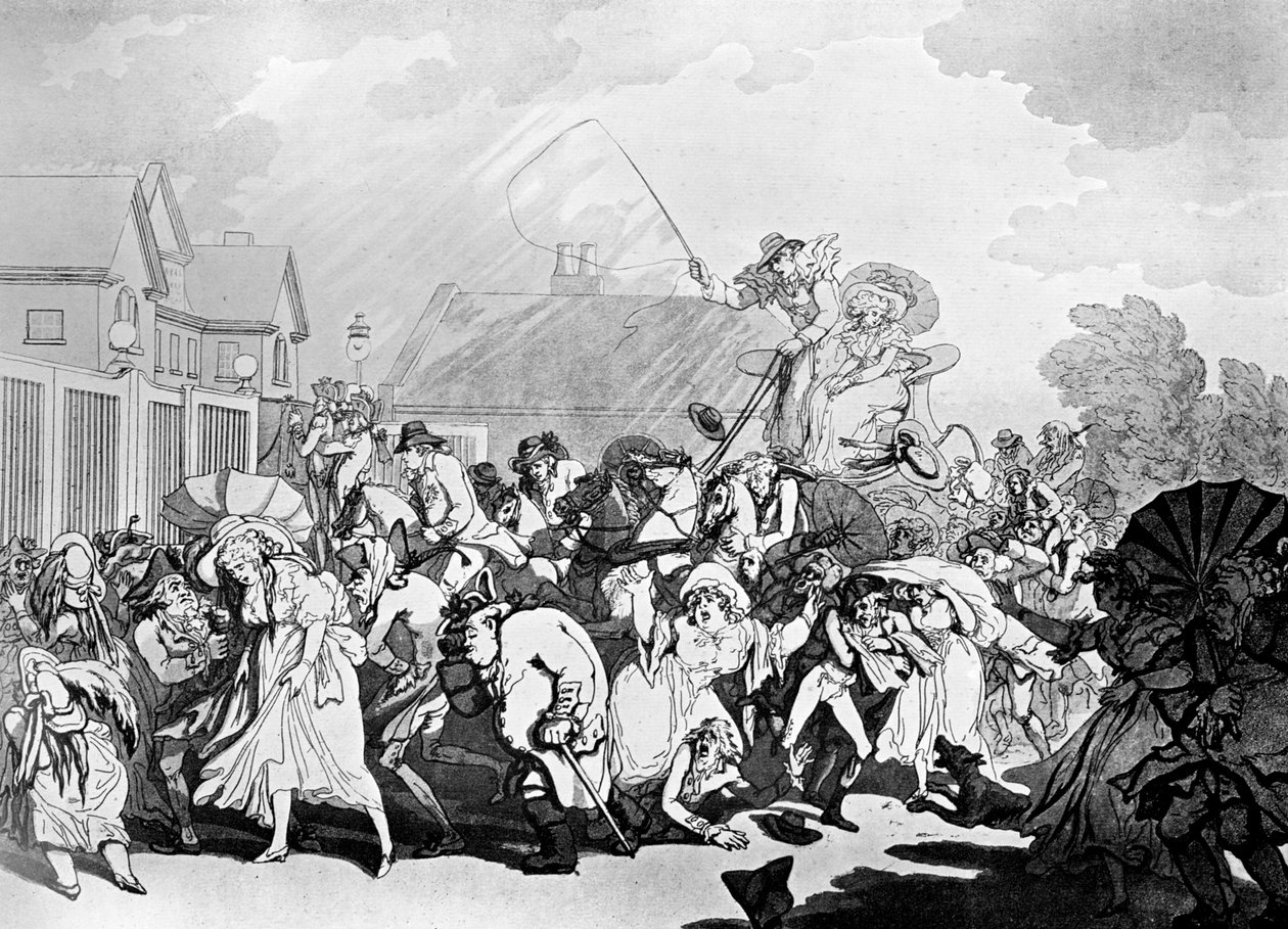 Náhlá bouře v Hyde Parku, c1791. od Thomas Rowlandson
