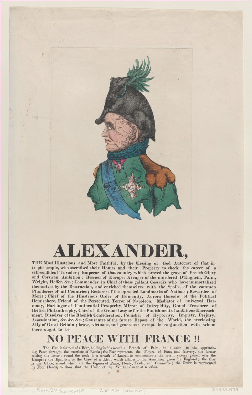 Alexander, duben 1814, duben 1814. od Thomas Rowlandson