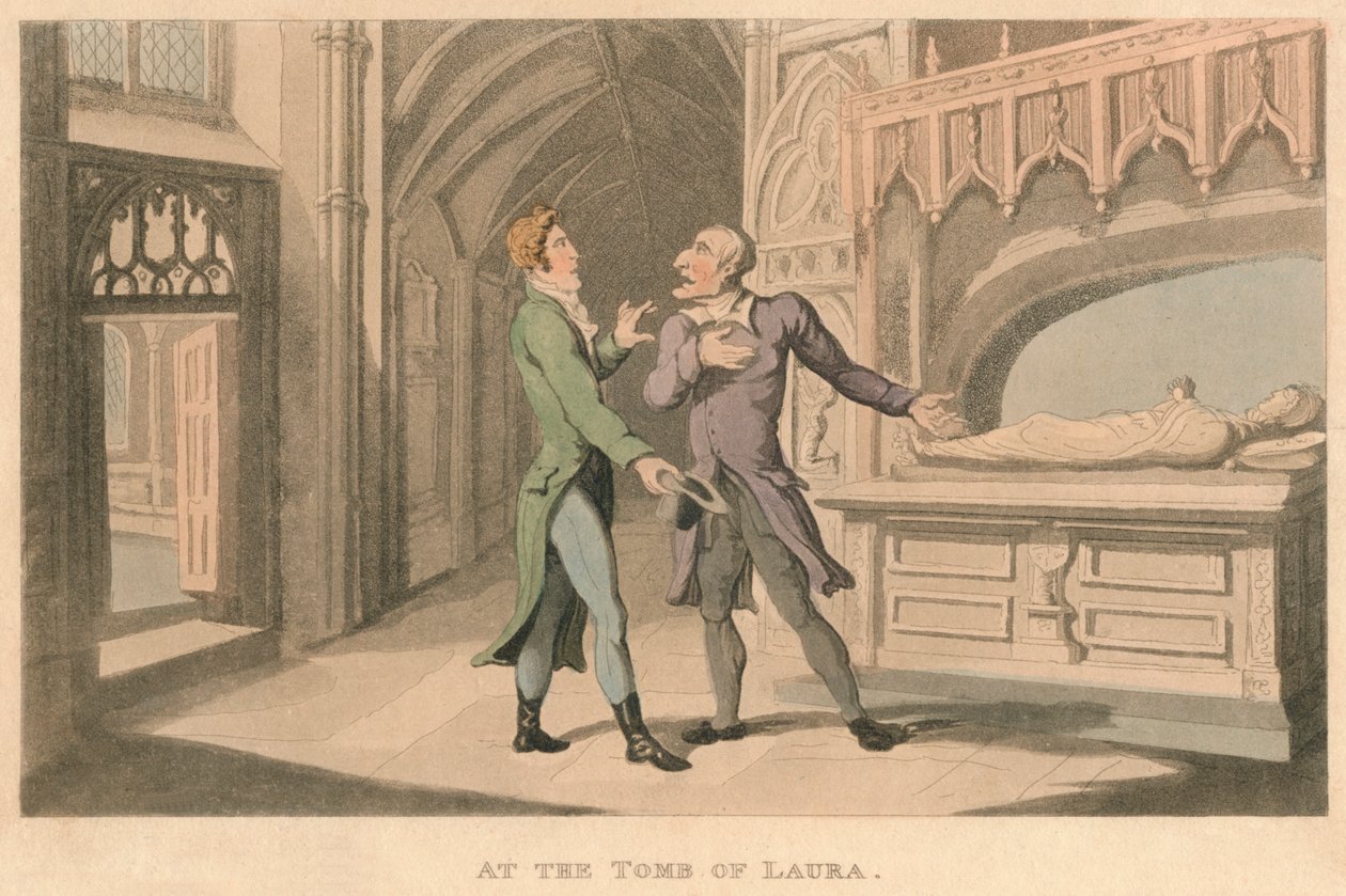 U hrobu Laury, 1821 od Thomas Rowlandson