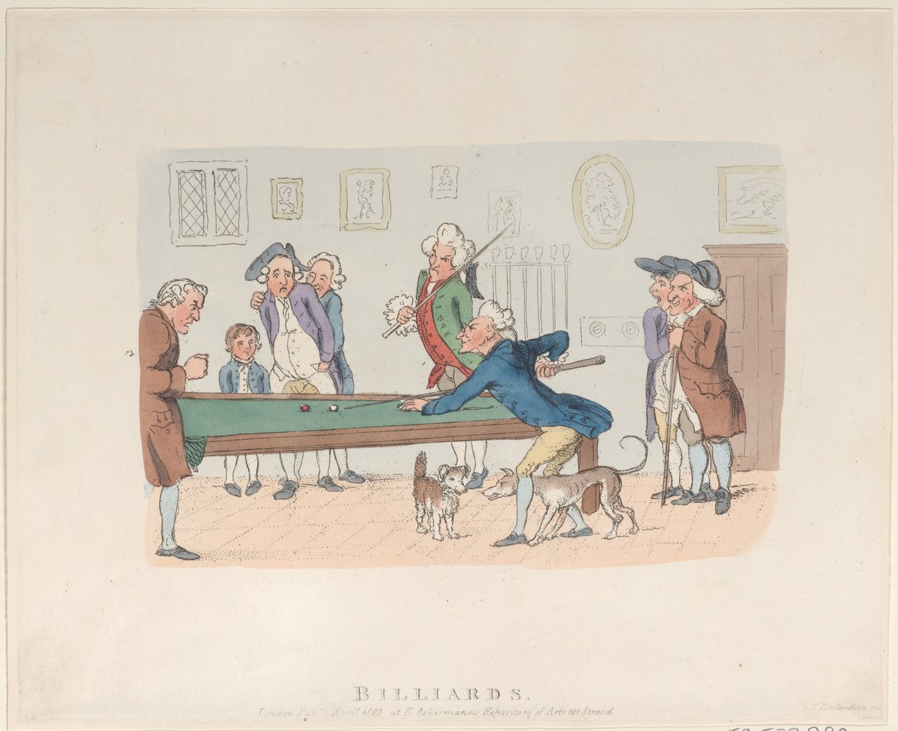 Kulečník, duben 1803, duben 1803. od Thomas Rowlandson