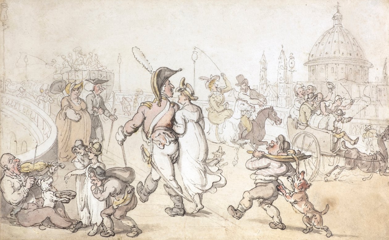 Blackfriars Bridge (akvarel) od Thomas Rowlandson