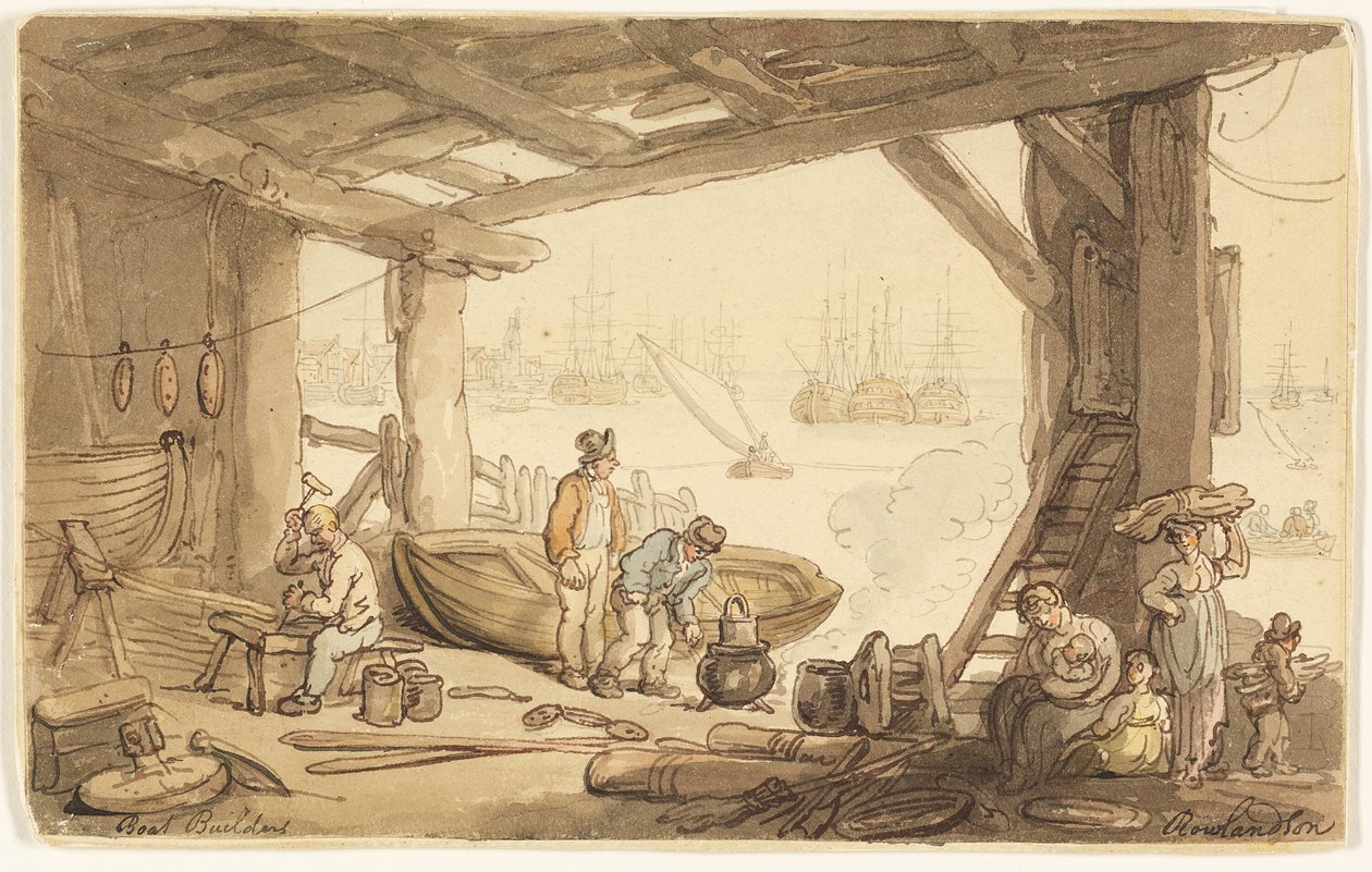 Stavitelé lodí od Thomas Rowlandson