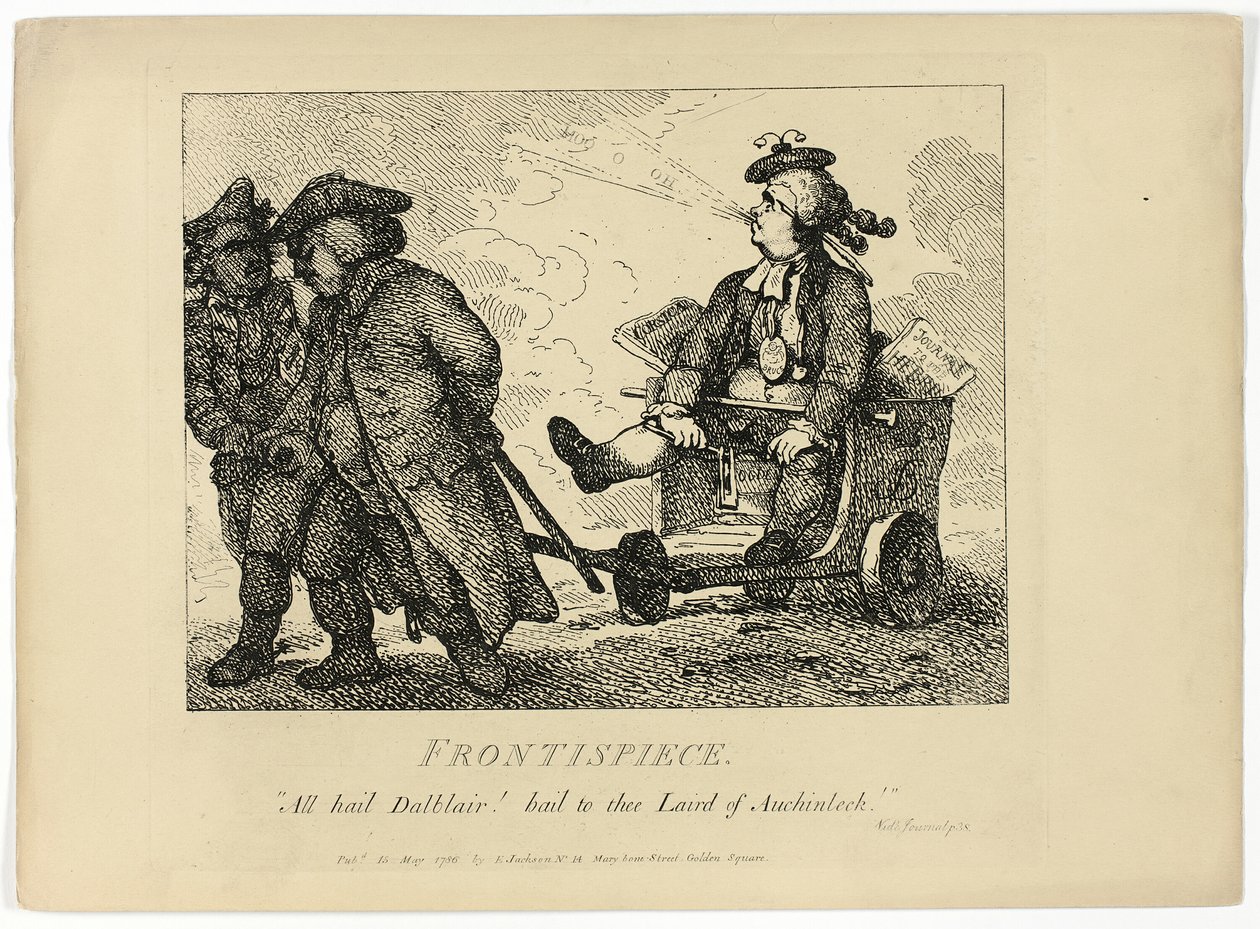 Boswellova cesta po Hebridách: Frontispis od Thomas Rowlandson