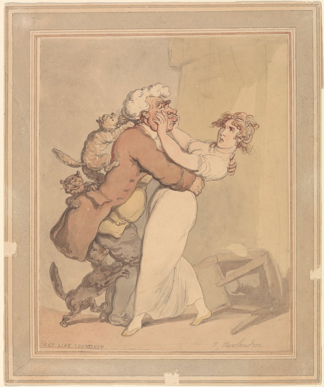 Kočičí námluvy od Thomas Rowlandson