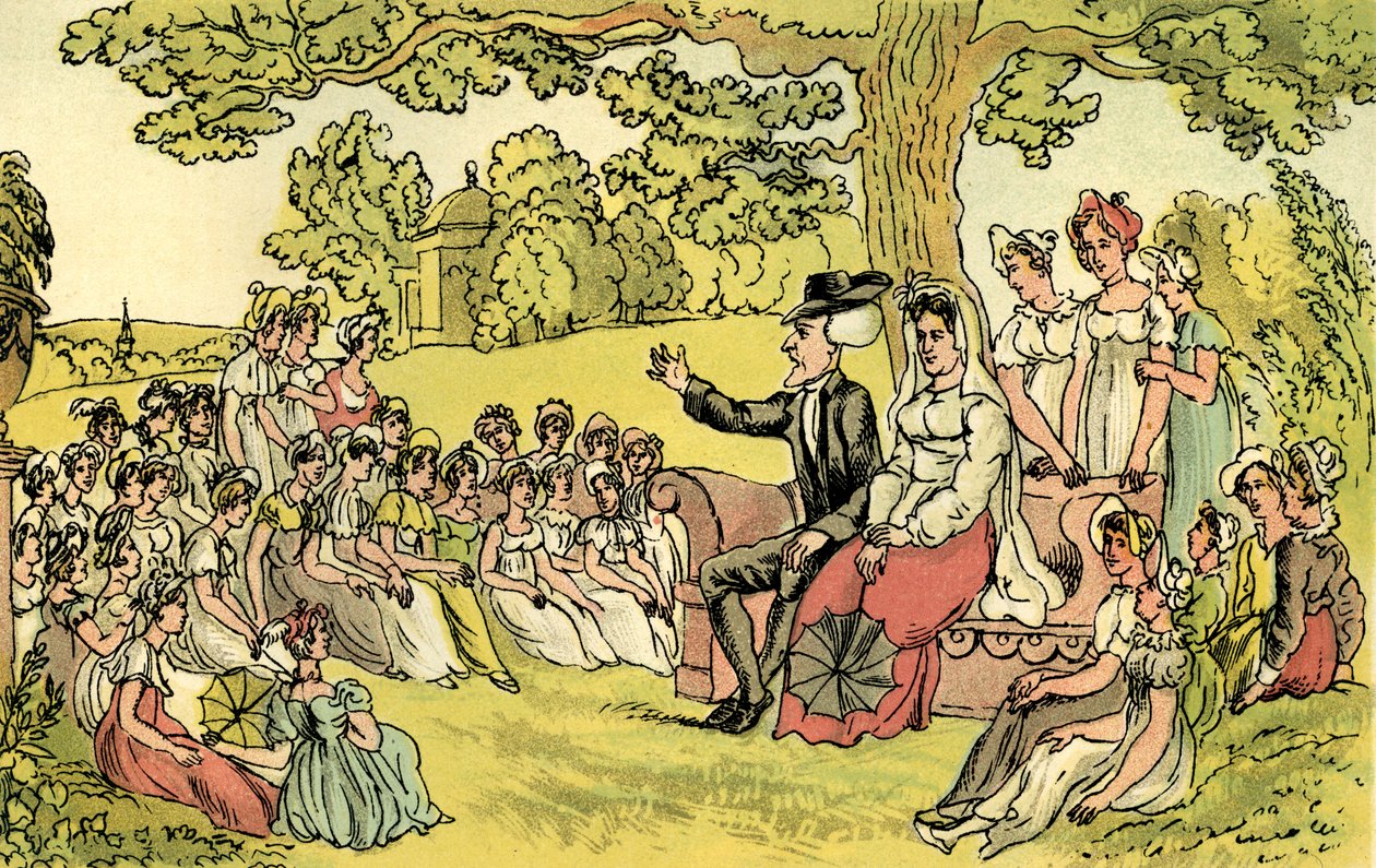 „Doktor Syntax navštěvuje internátní školu“ od Thomas Rowlandson