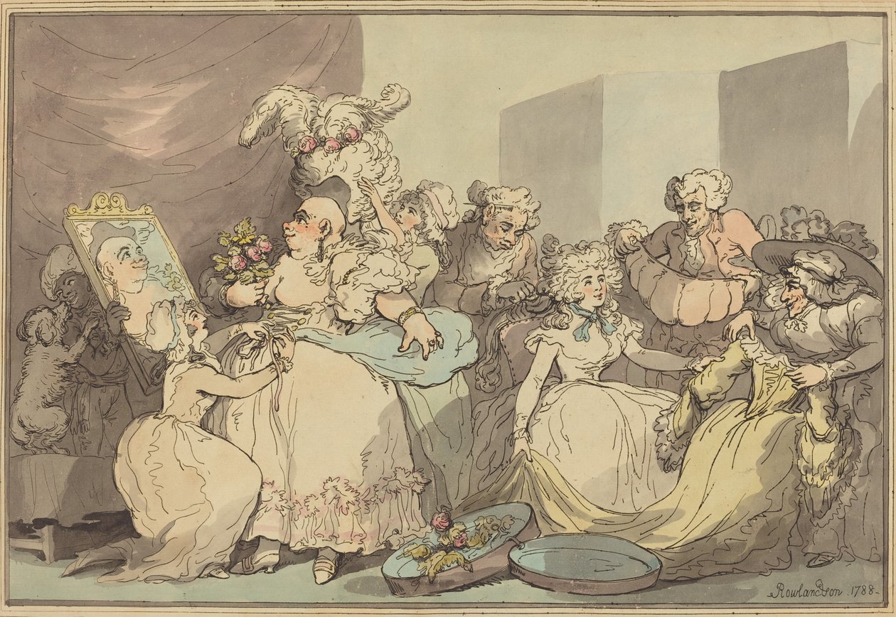 Oblékání na narozeniny od Thomas Rowlandson