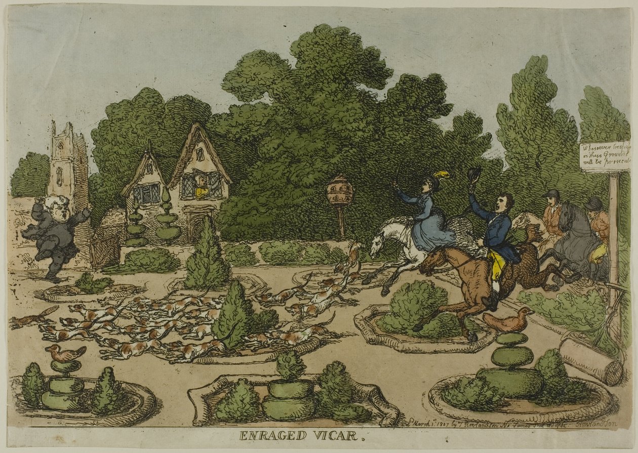 Rozzuřený vikář z Miseries of Human Life od Thomas Rowlandson