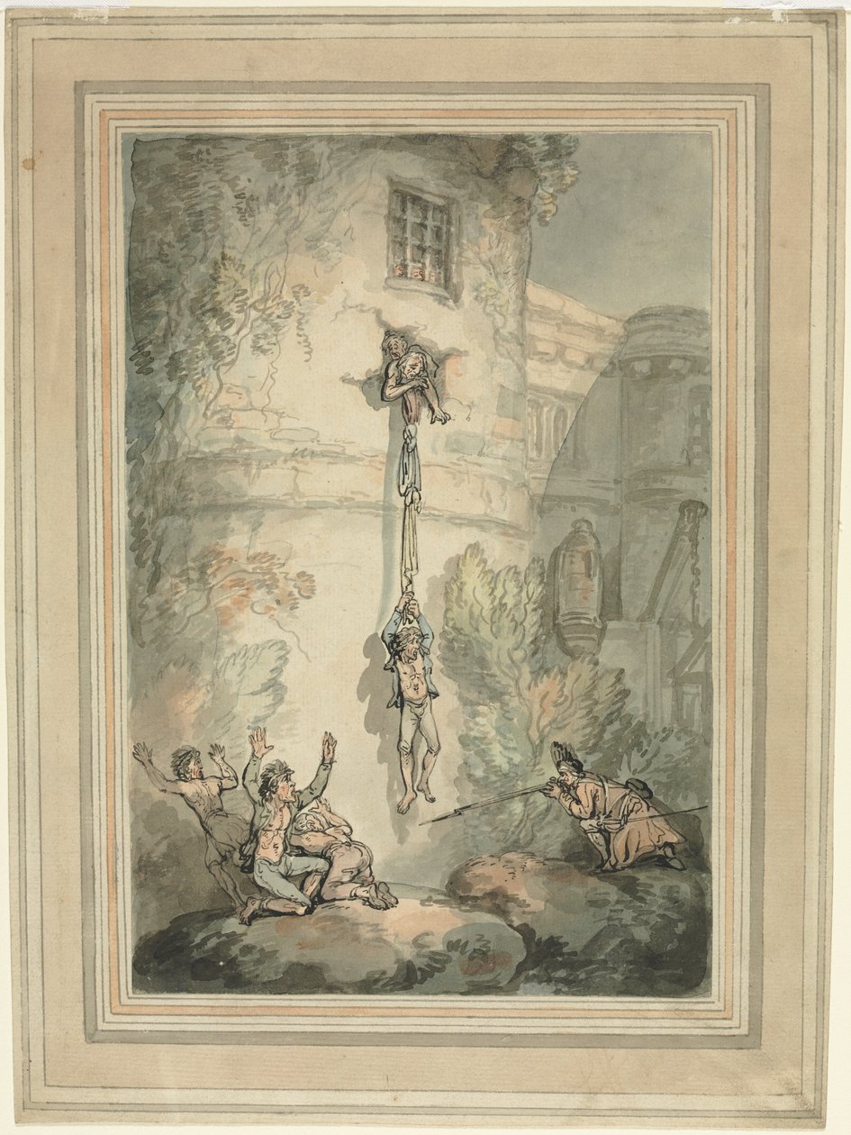 Útěk francouzských zajatců. od Thomas Rowlandson