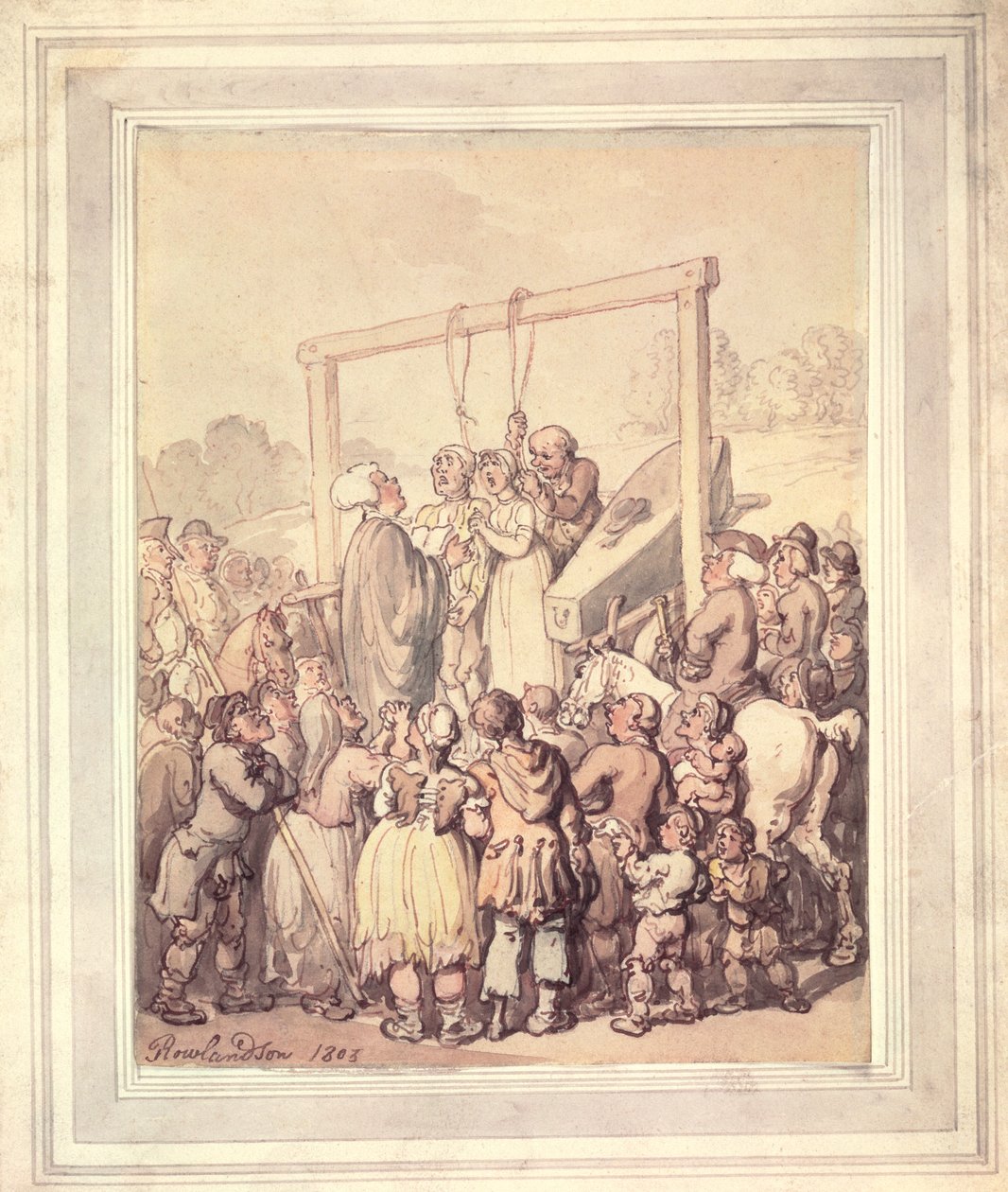 Poprava v Tyburn, 1803 od Thomas Rowlandson