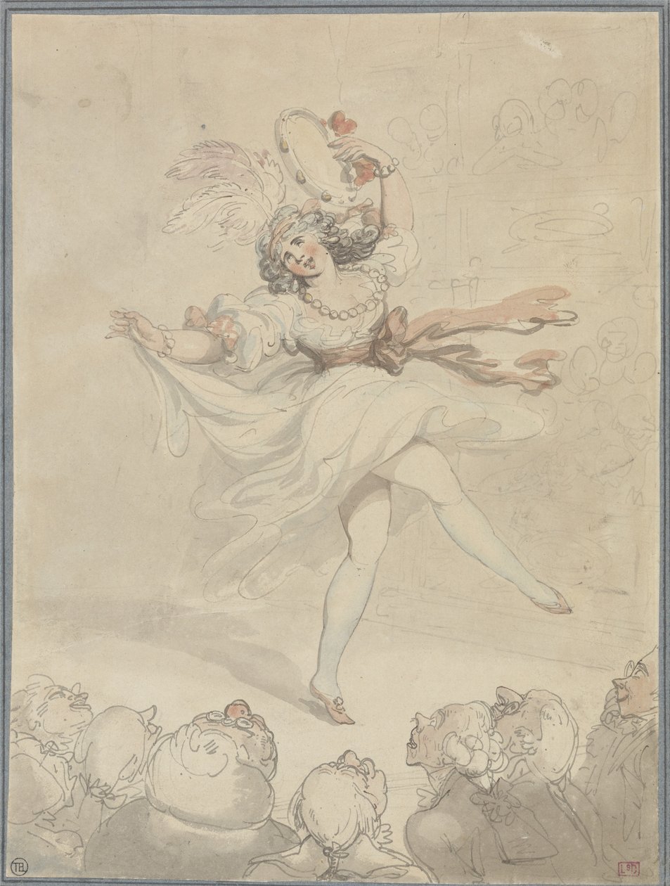 Tanečnice s tamburínou od Thomas Rowlandson