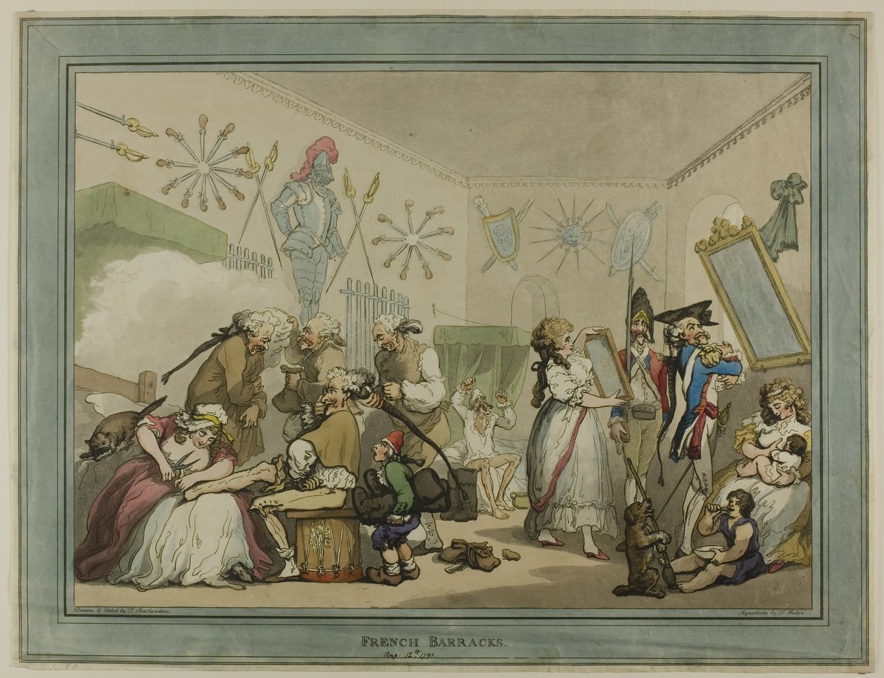 Francouzská kasárna od Thomas Rowlandson