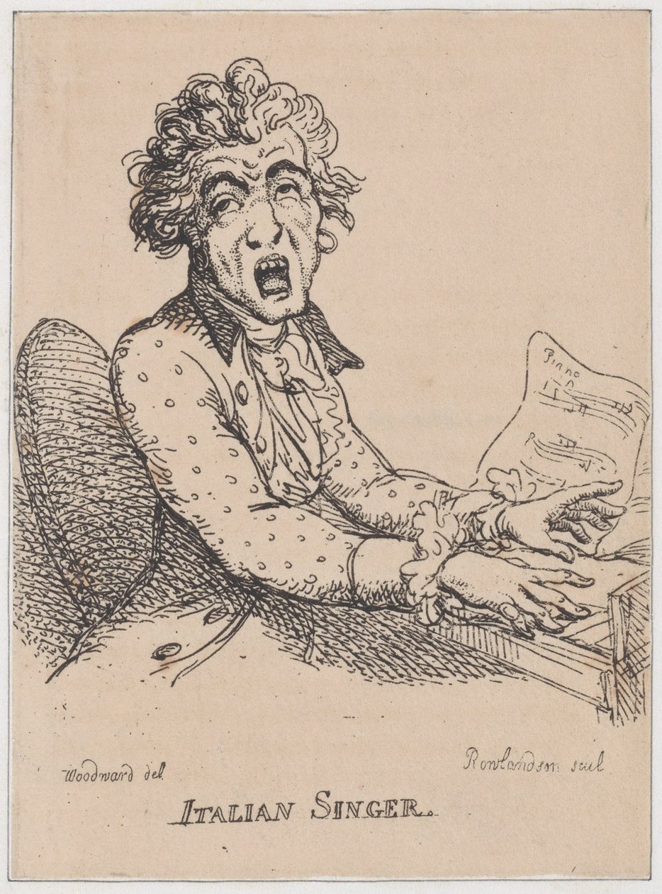 Italský zpěvák, duben 1808., duben 1808. od Thomas Rowlandson