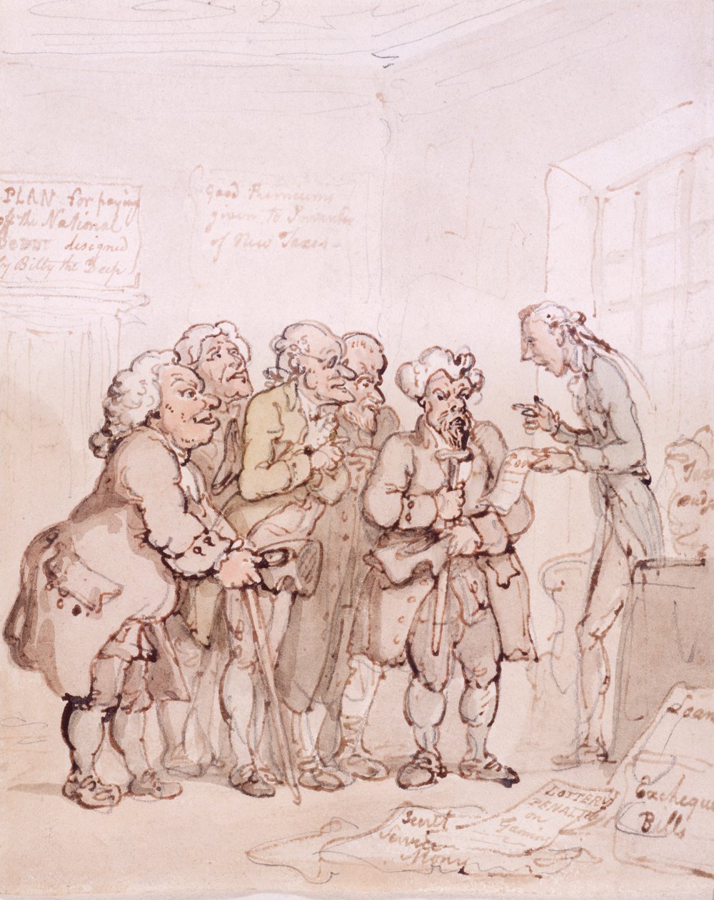 Poskytovatelé půjček, konec 18.-začátek 19. století od Thomas Rowlandson