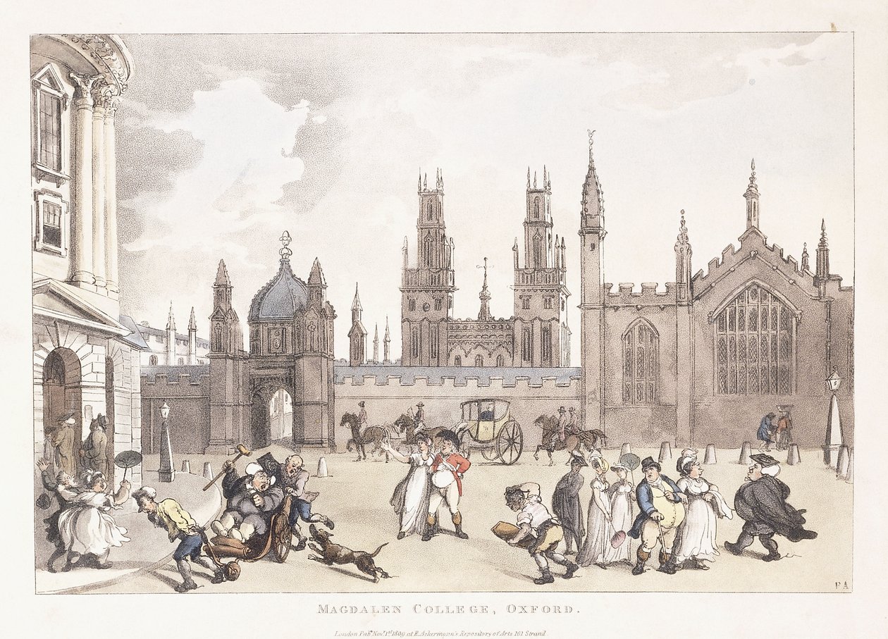 Magdalen College, Oxford, 1809-1811 od Thomas Rowlandson