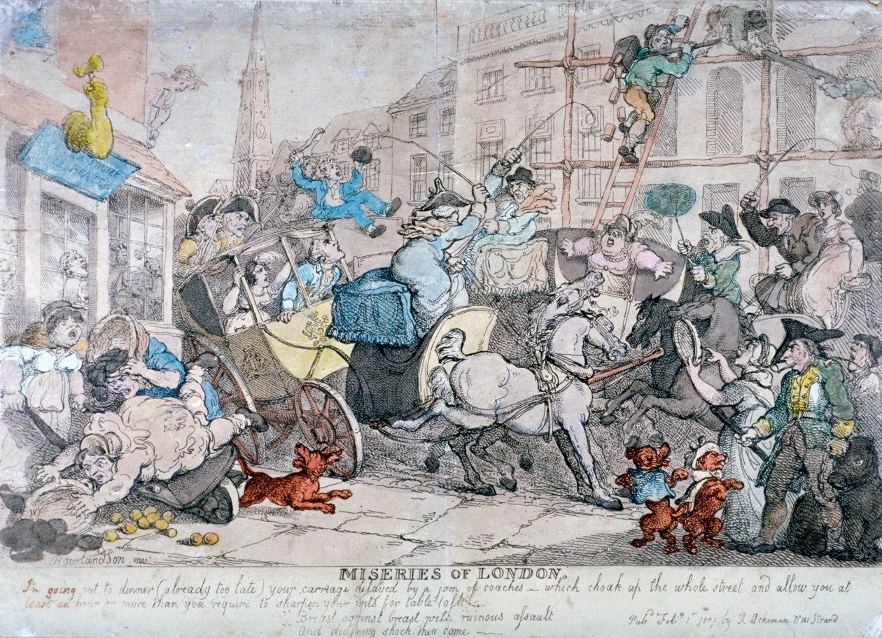 „Bída Londýna...“, 1807 od Thomas Rowlandson