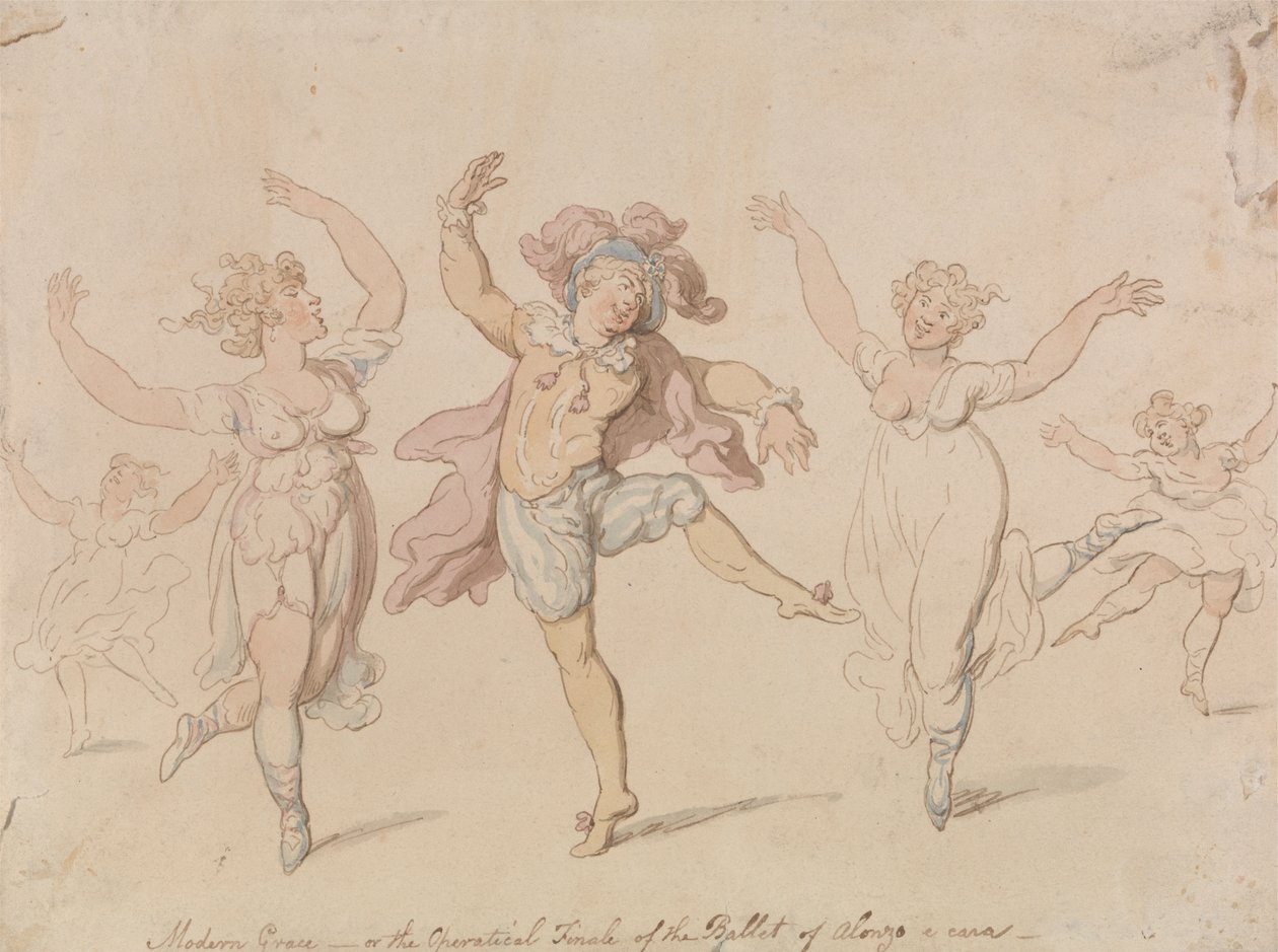 Moderní Grace...Balet Alonzo e Cara od Thomas Rowlandson