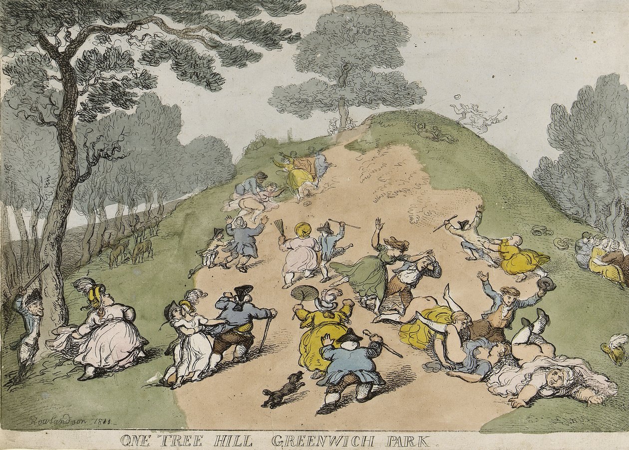 One Tree Hill v Greenwichském parku (Anglie) od Thomas Rowlandson