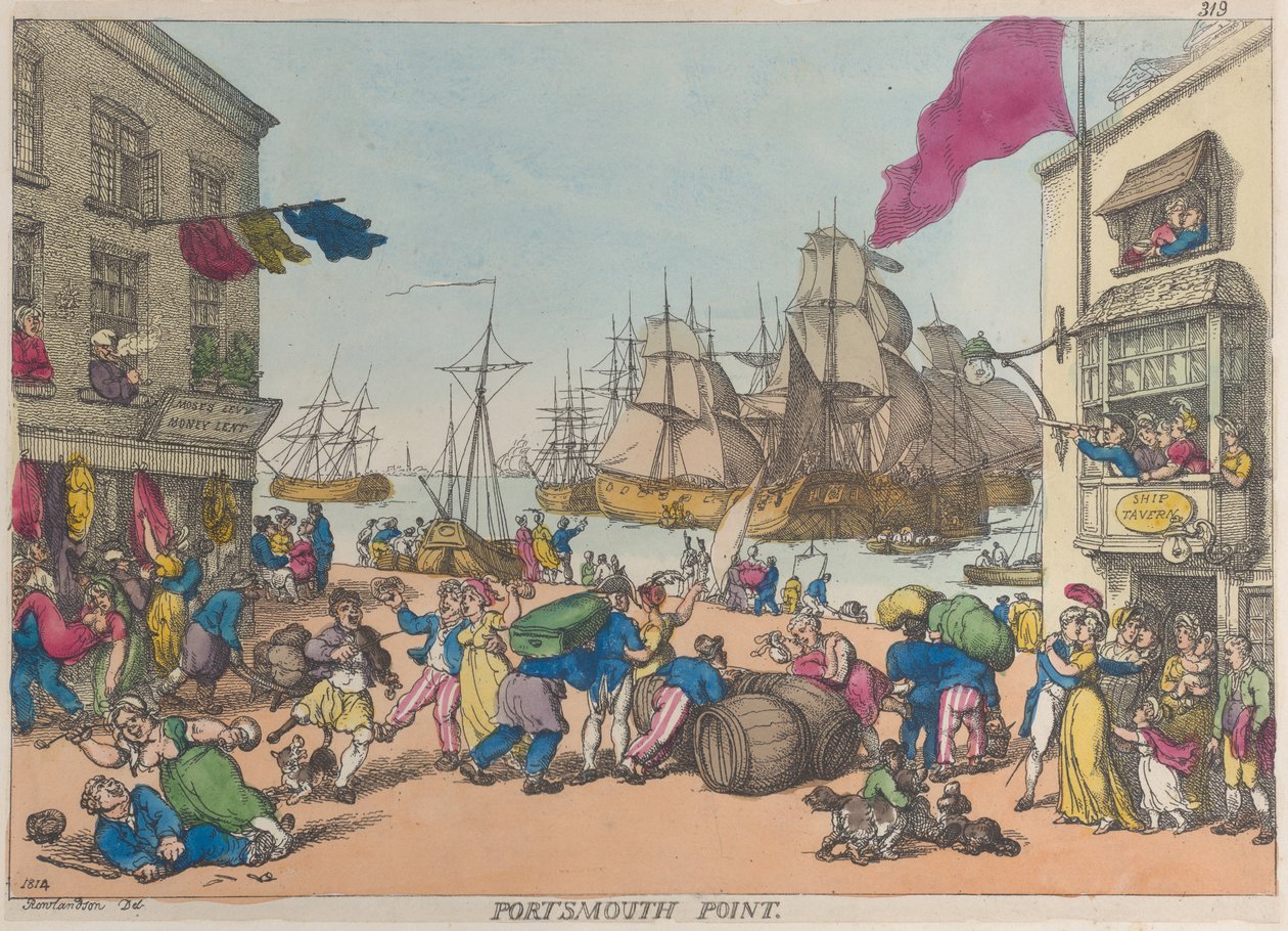 Portsmouth Point, 1814, 1814. od Thomas Rowlandson
