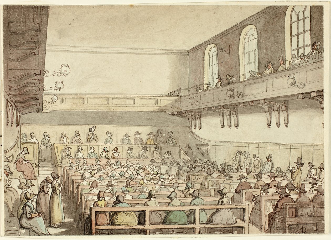 Setkání kvakerů od Thomas Rowlandson