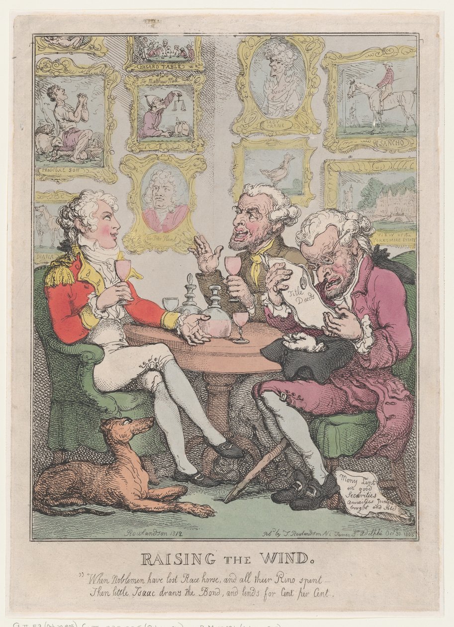 Raising the Wind, 1805-12., 1805-12. od Thomas Rowlandson