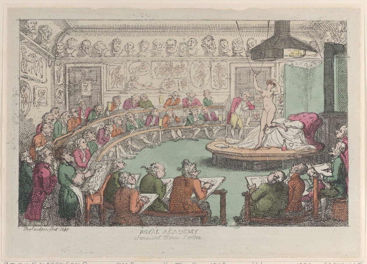 Královská akademie, Somerset House, Londýn, 1801-11., 1801-11. od Thomas Rowlandson