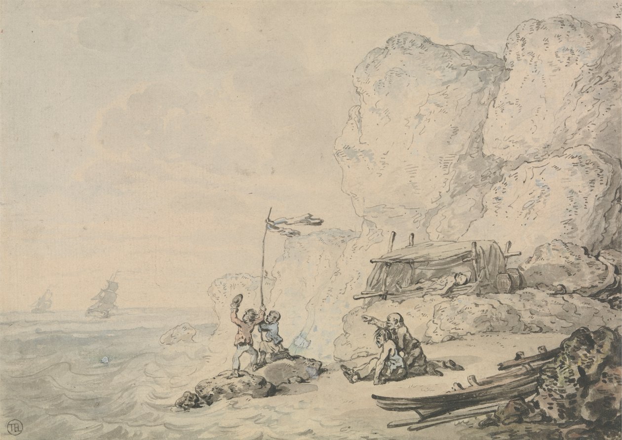 Ztroskotaní námořníci od Thomas Rowlandson