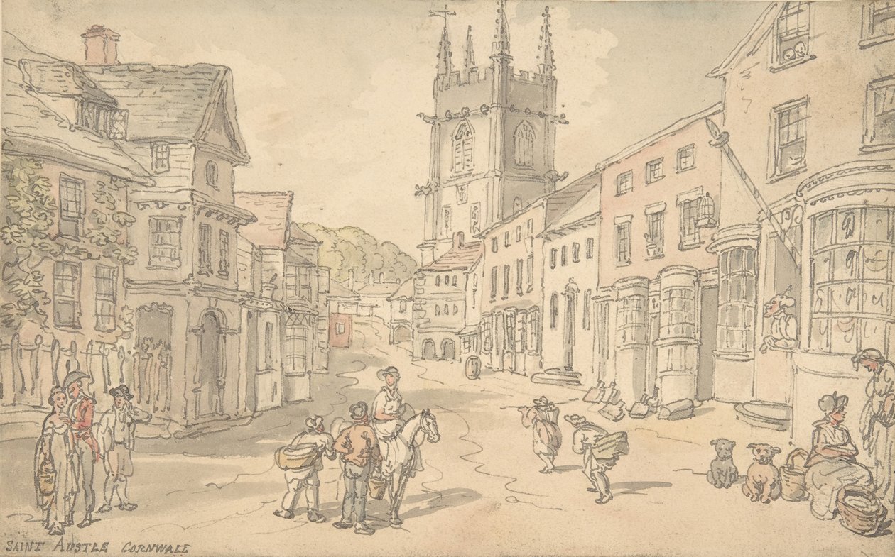 St. Austell, Cornwall, 1780-1827. od Thomas Rowlandson