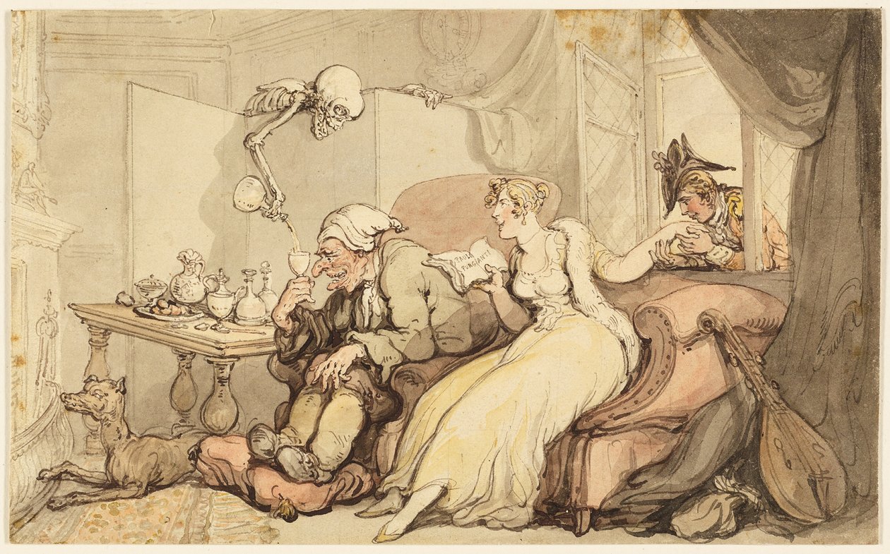 Studium na líbánky od Thomas Rowlandson