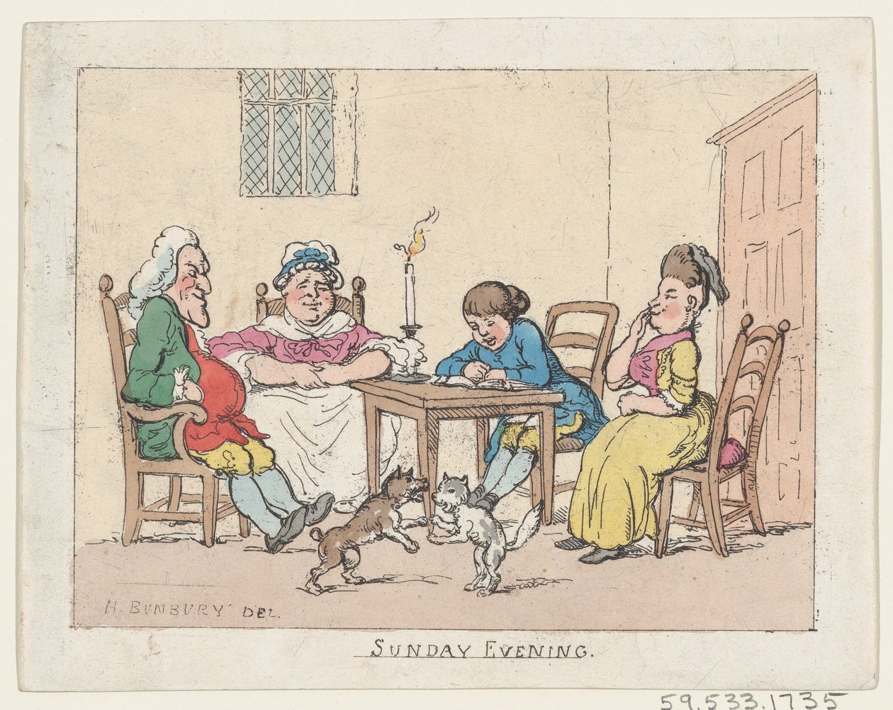 Nedělní večer, 1770-1780., 1770-1780. od Thomas Rowlandson