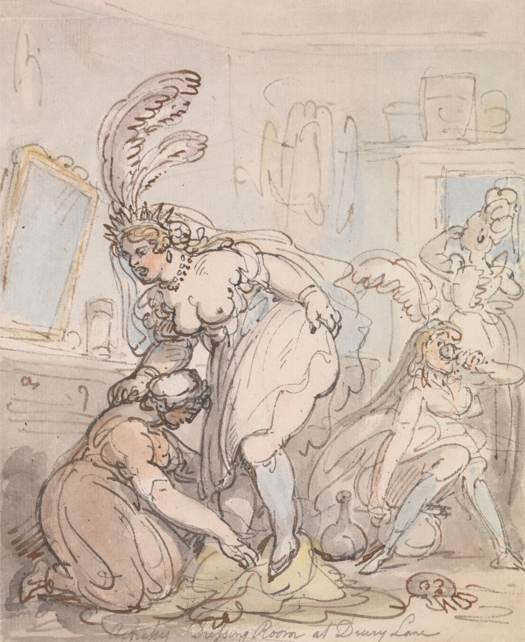Šatna hereček v Drury Lane od Thomas Rowlandson