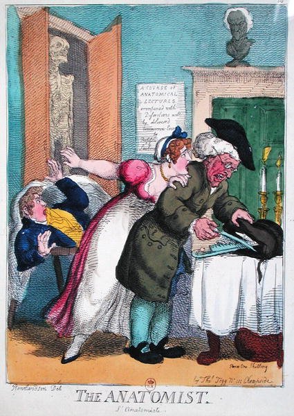 The Anatomist, vydané Thomasem Teggem od Thomas Rowlandson
