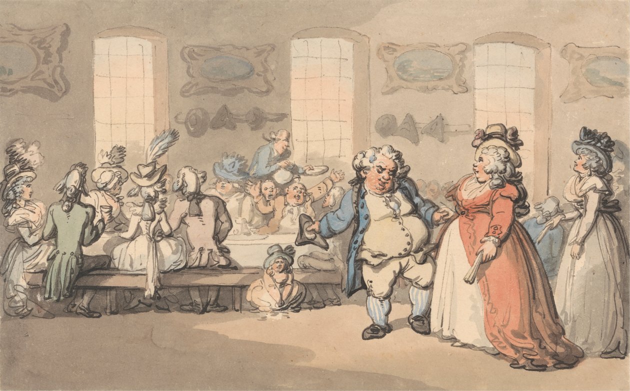 The Comforts of Bath: Snídaně od Thomas Rowlandson