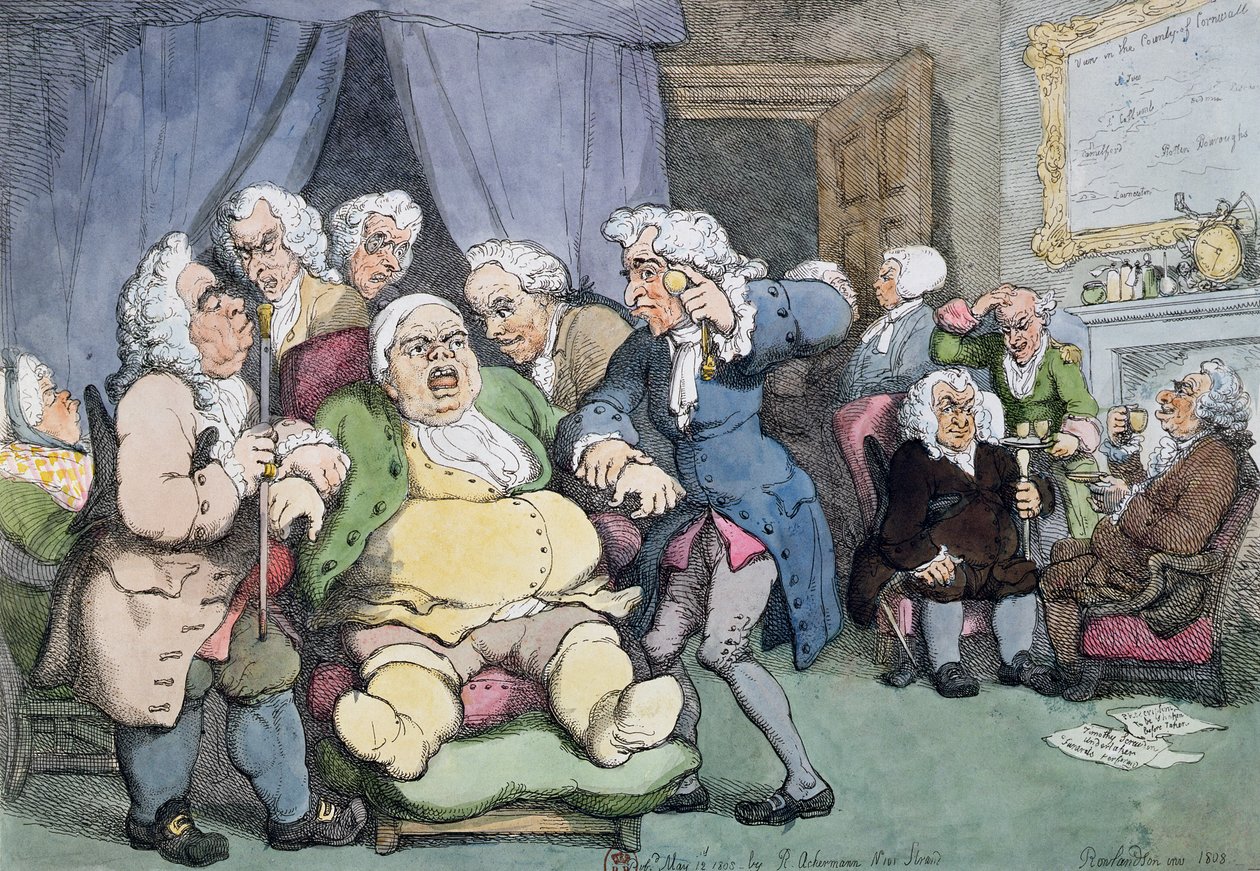 Konzultace nebo poslední naděje, 1808 od Thomas Rowlandson