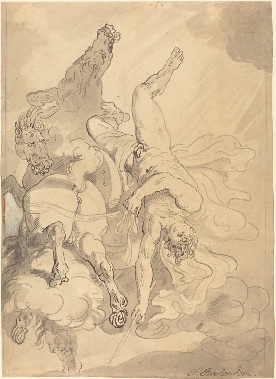 Pád Phaetonu od Thomas Rowlandson