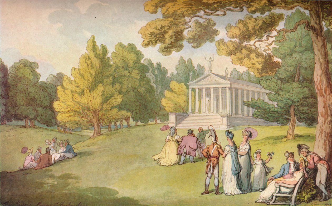 The Gardens at Stowe House, Bucks, c1785 od Thomas Rowlandson