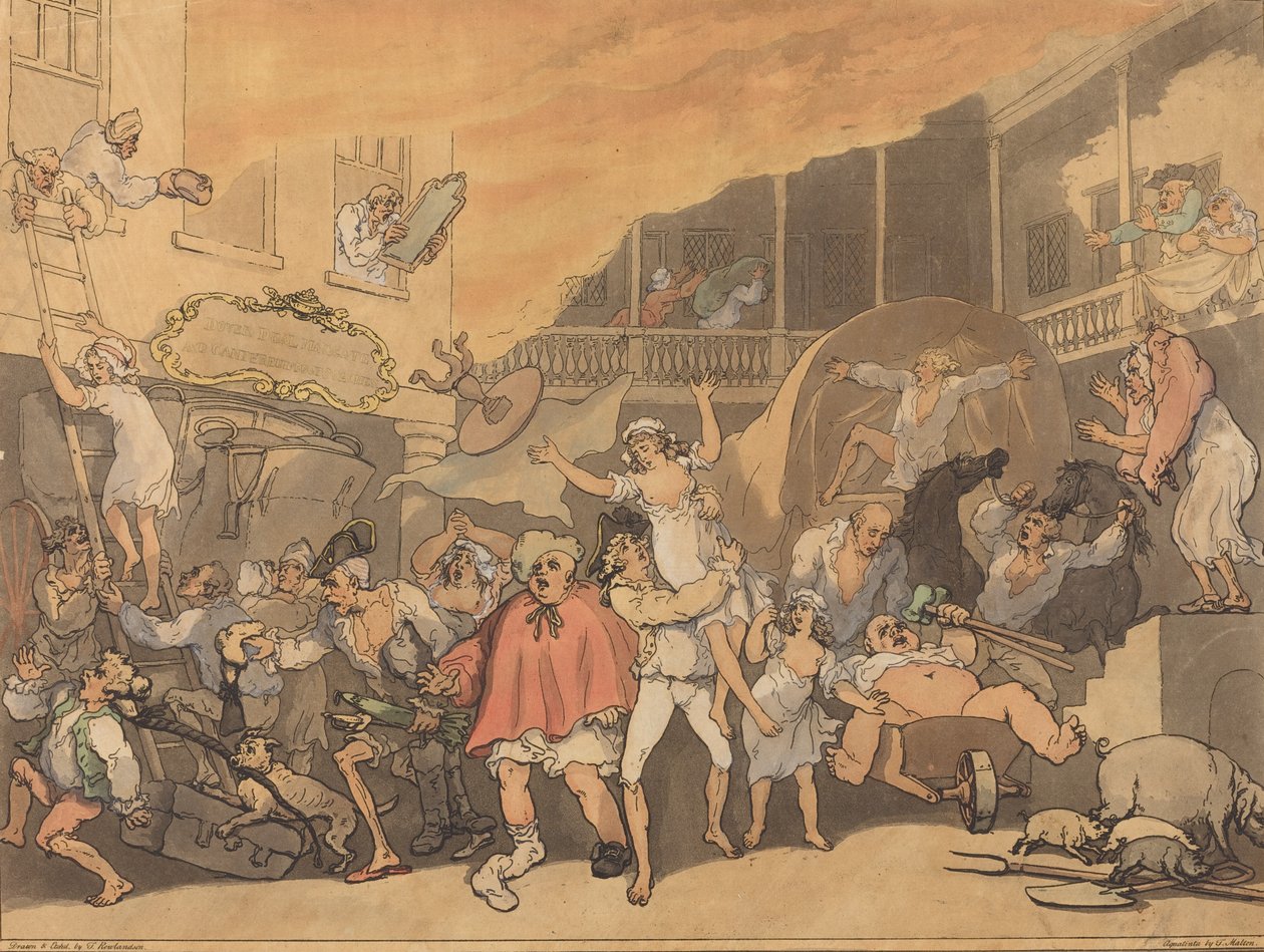 The Inn Yard on Fire, 1791. od Thomas Rowlandson