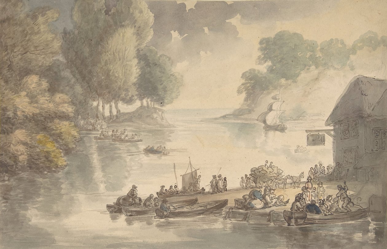 The Inn at the Ford, 1775-1827. od Thomas Rowlandson