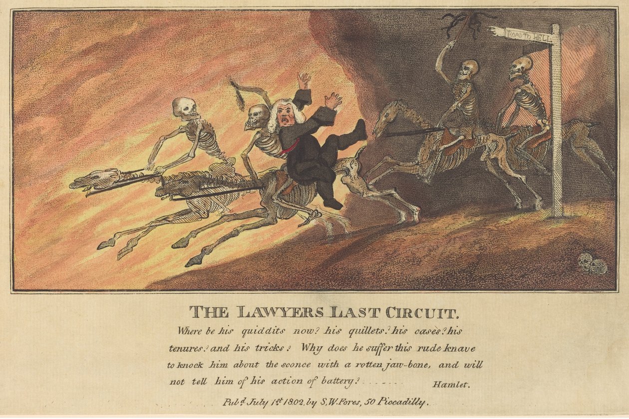 The Lawyers Last Circuit, publikoval 1802. od Thomas Rowlandson