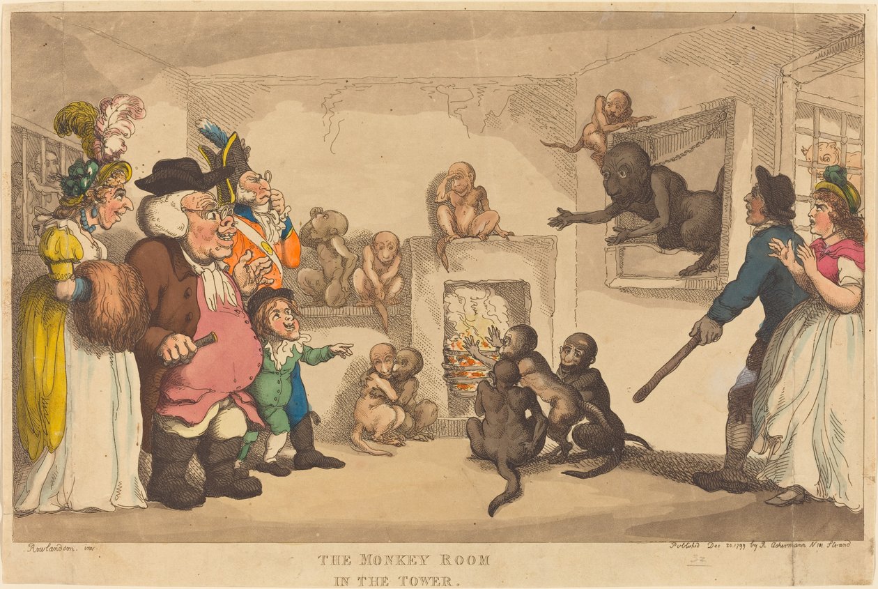 Opičí místnost ve věži od Thomas Rowlandson