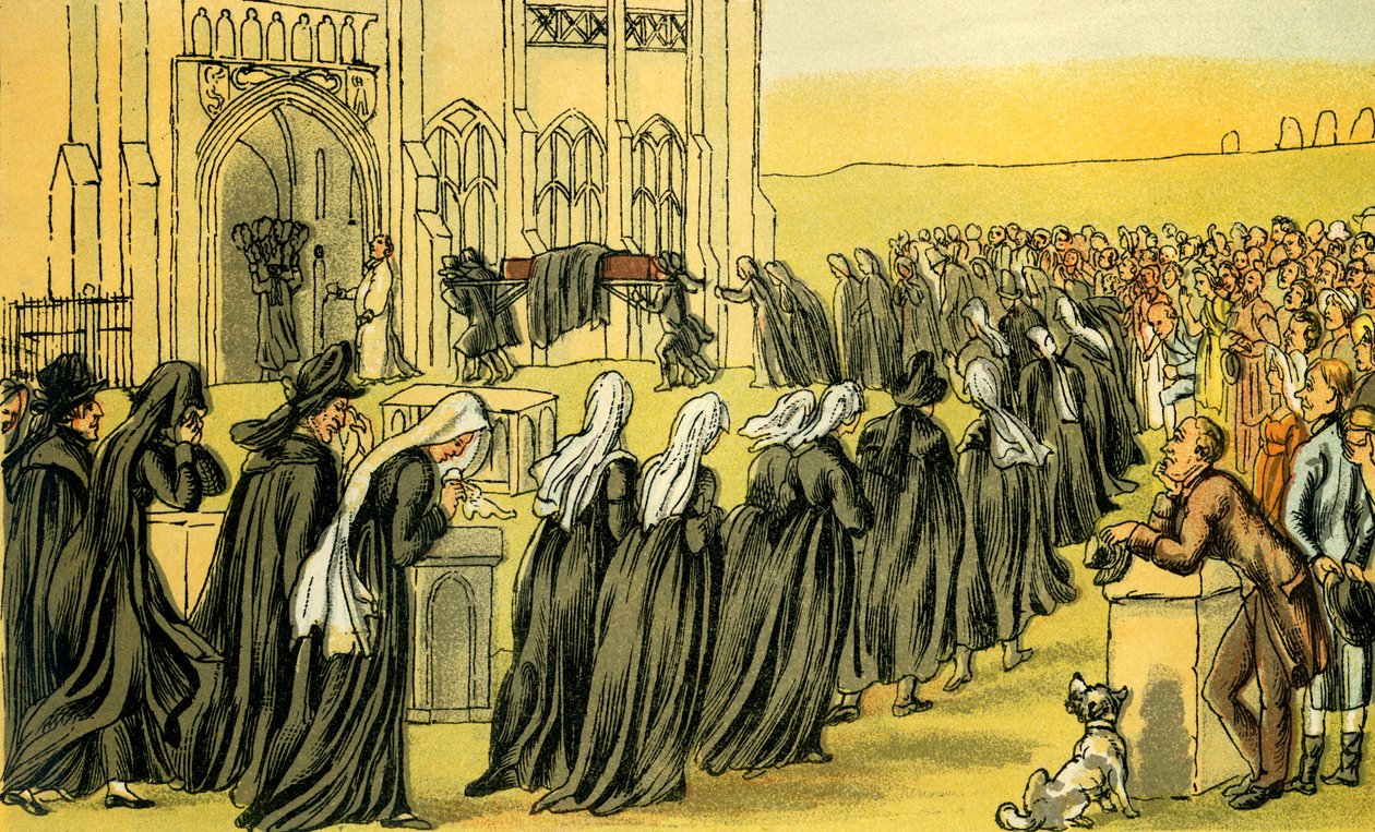 "Pohřeb Syntaxe" od Thomas Rowlandson
