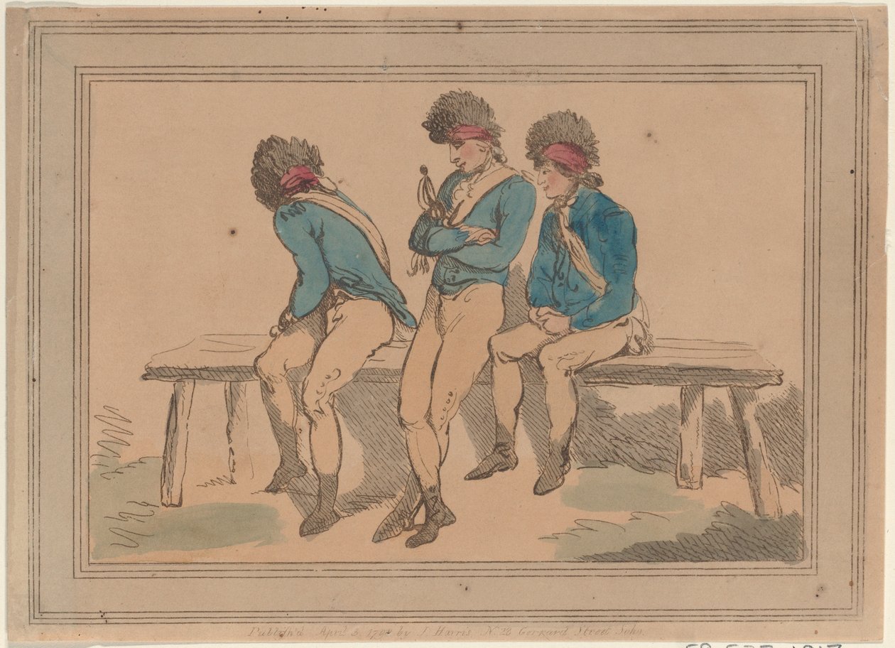 Tři dobrovolníci, 1798., 1798. od Thomas Rowlandson