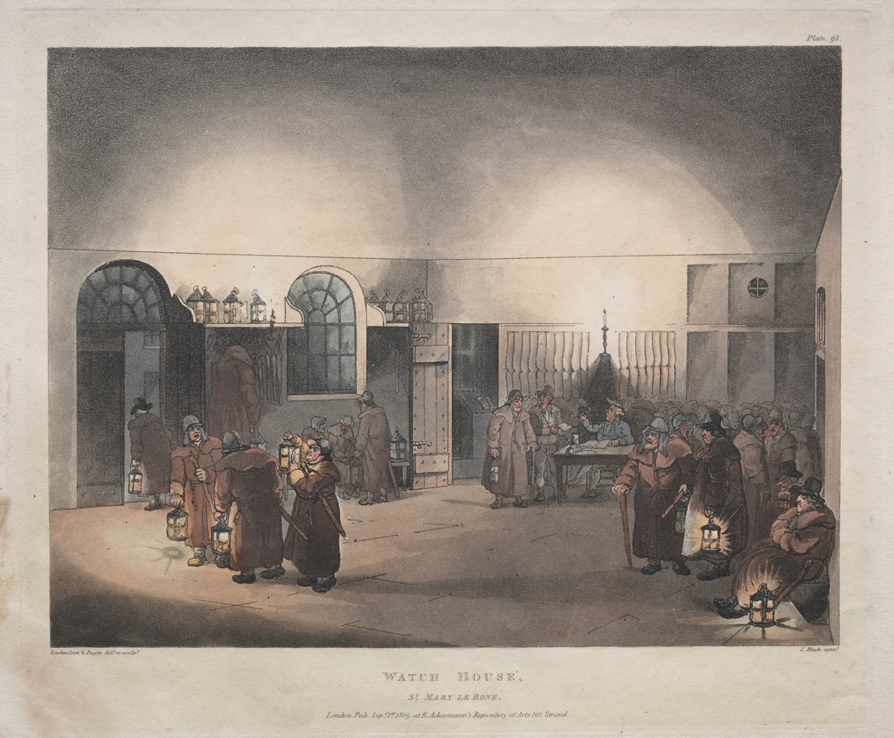 Watch House, St. Mary Le Boue, 1809. od Thomas Rowlandson