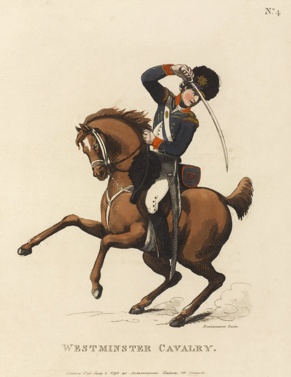 Westminster Cavalry, c.1799 (barevná akvatinta) od Thomas Rowlandson