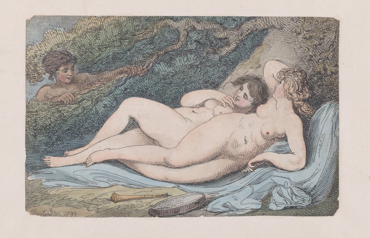 Wood-Nymphs The Discovery, 1799., 1799. od Thomas Rowlandson