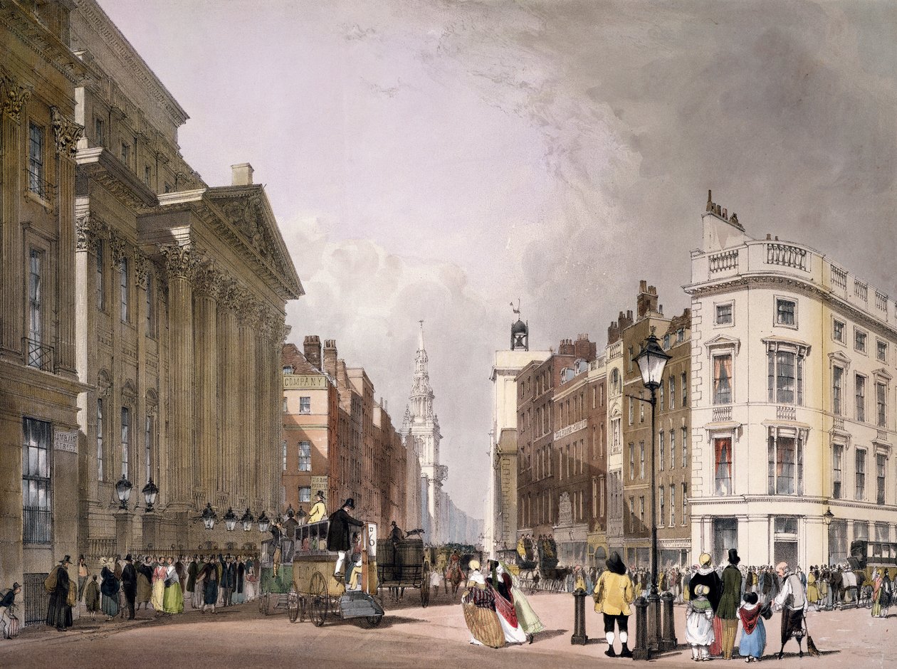 Cheapside a Mansion House, 1842 od Thomas Shotter Boys