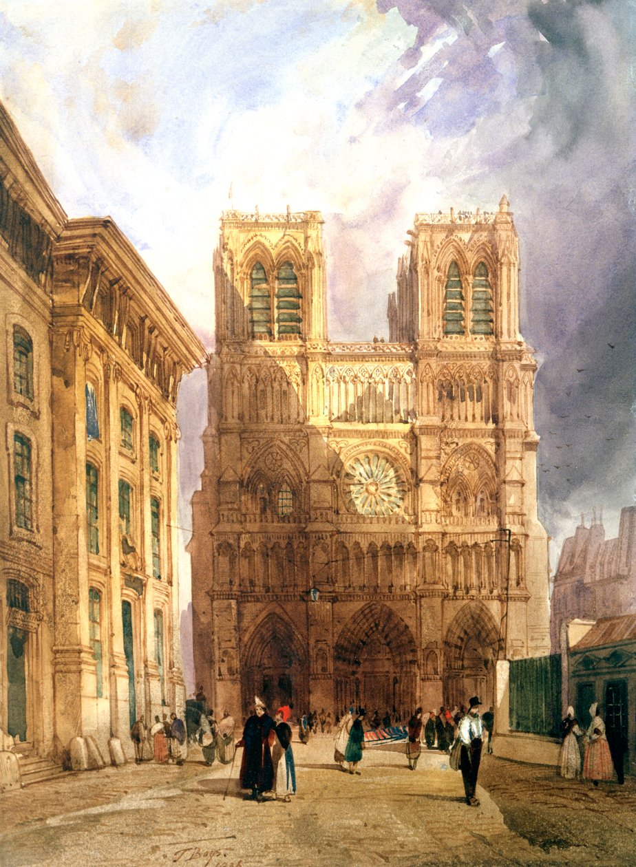 Katedrála Notre Dame, 1836 od Thomas Shotter Boys
