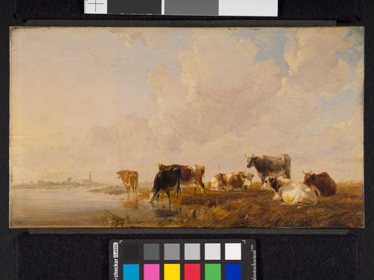 Dobytek u řeky, 1835 od Thomas Sidney Cooper