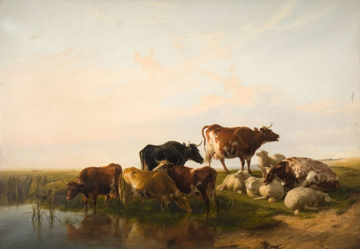 Krajina s dobytkem a ovcemi, 1872. od Thomas Sidney Cooper
