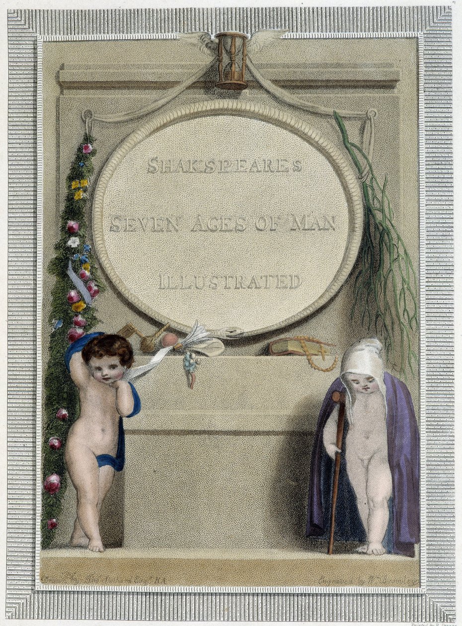 Shakespeare: Sedm věků člověka, frontispis od Thomas Stothard